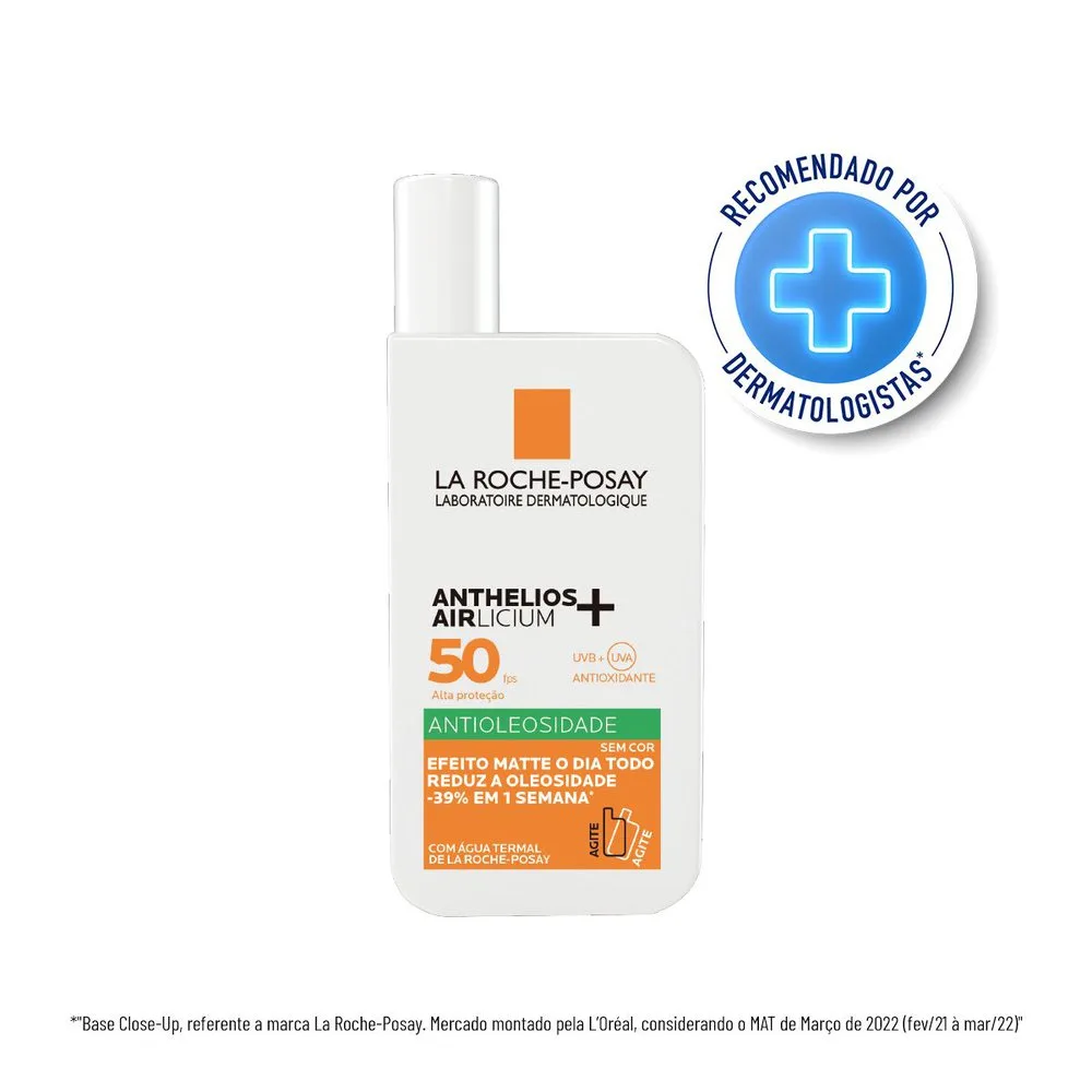 Protetor Solar Facial La Roche-Posay Anthelios Airlicium+ FPS50 Fluido Sem Cor 40ml