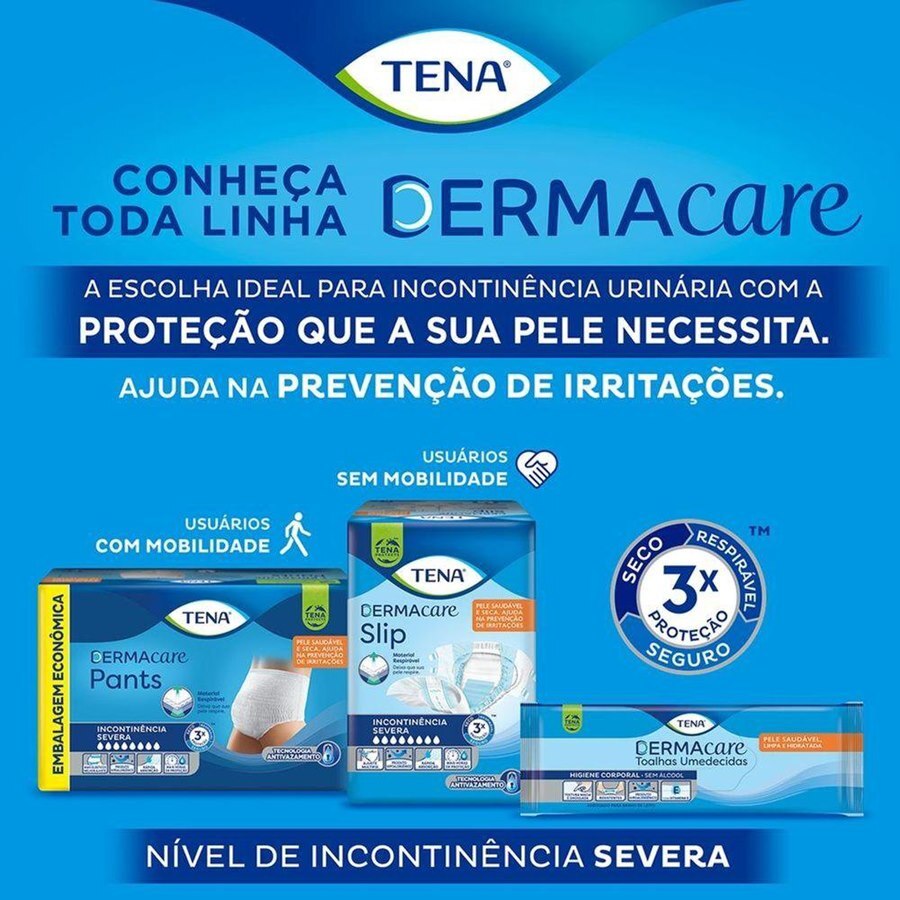 Fralda Geriátrica Unissex Tena Dermacare Slip Eg - 16 Unidades