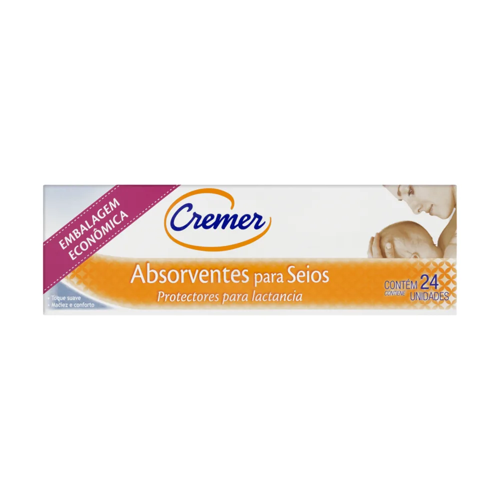Absorvente para Seios Cremer com 24 Unidades