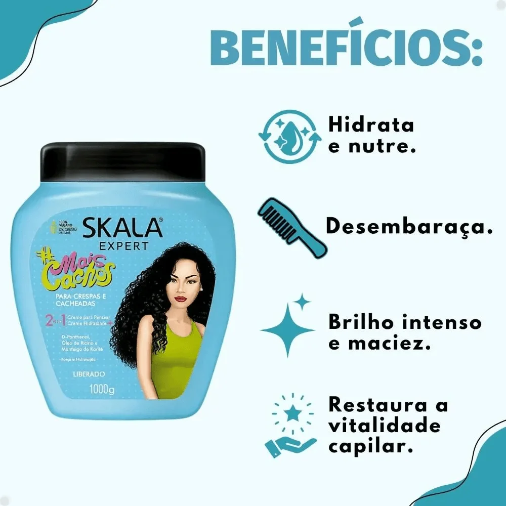 Creme de Tratamento Capilar Skala Expert Mais Cachos 2 em 1 1Kg