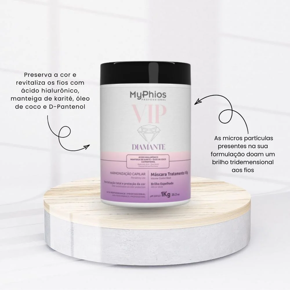 MyPhios VIP Diamante - Máscara Hidratação Brilho Intenso - 1kg