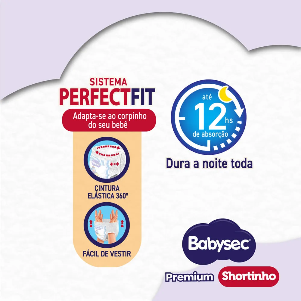 Fralda Babysec Premium Shortinho Galinha Pintadinha G 48 Unidades