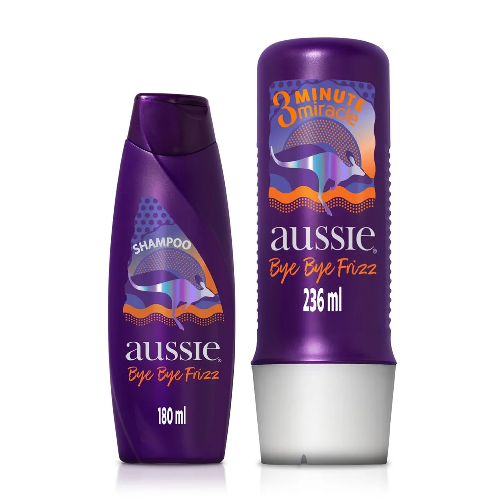 Kit Shampoo Aussie Bye Bye Frizz 180ml 1 Unidade + Tratamento 3 Minutos Milagrosos Aussie Bye Bye Frizz 236ml 1 Unidade