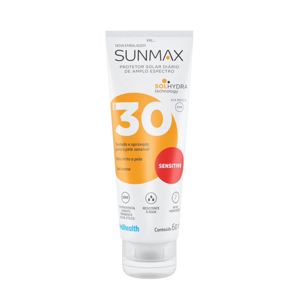 Protetor Solar Sunmax Sensitive FPS30 Hipoalergênico 60ml