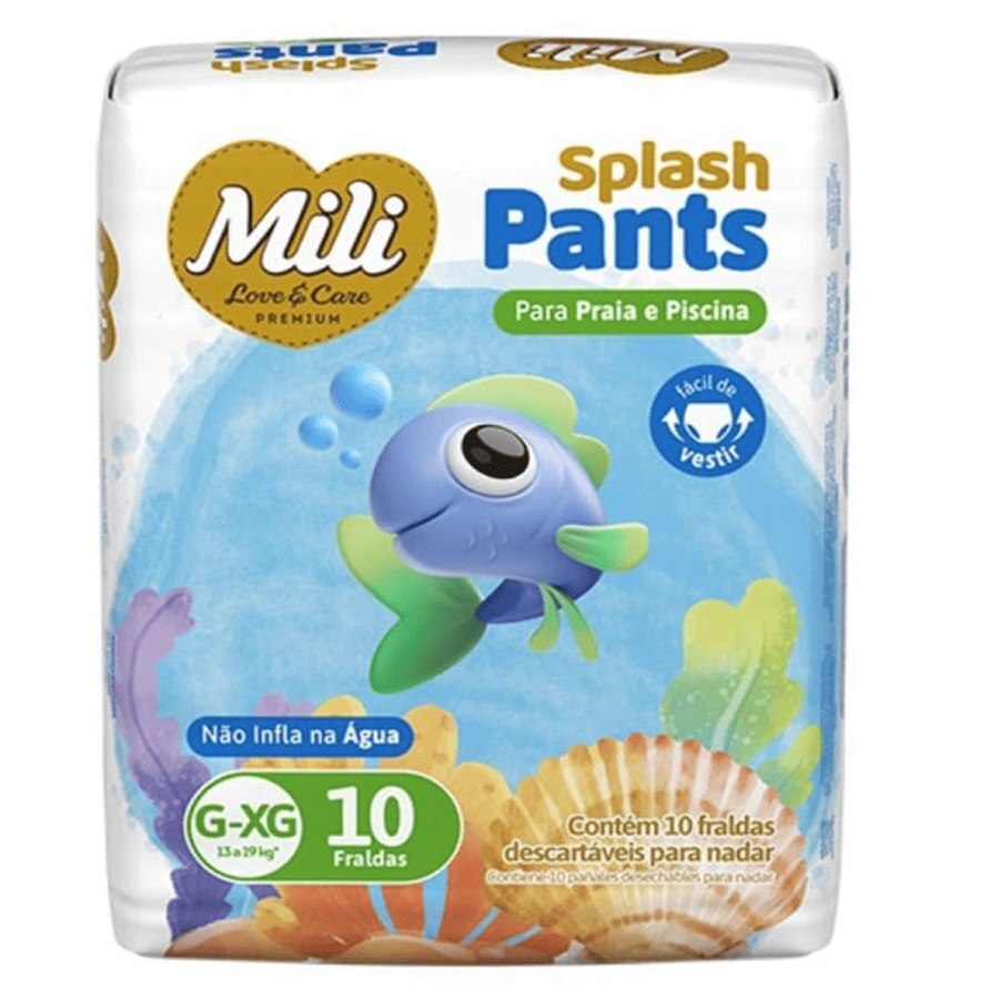 Fralda Mili Love&Care Splash Pants Praia E Piscina G/Xg - 10 Unidades
