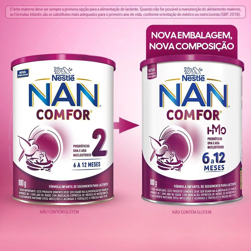 Fórmula Infantil NAN Comfor HMO de 6 a 12 meses 800g