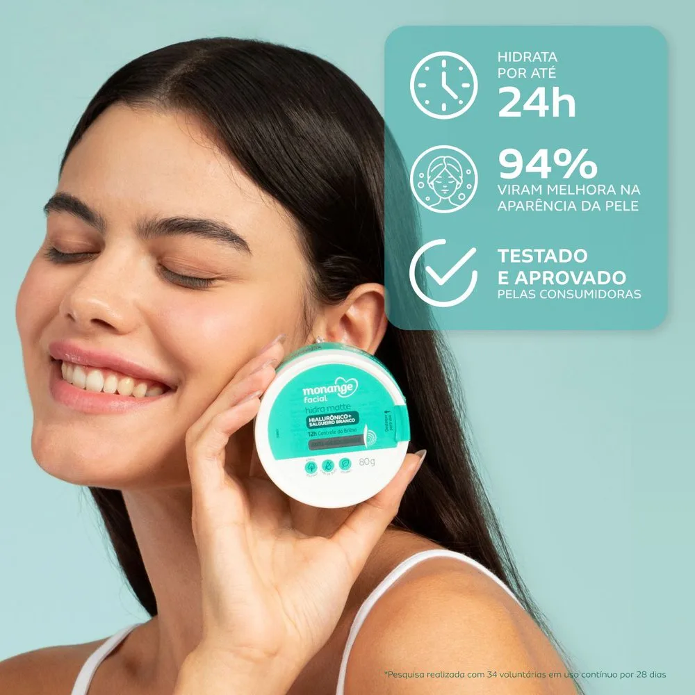 Gel Creme Hidratante Monange Facial Hidra Matte Anti-Oleosidade 80g