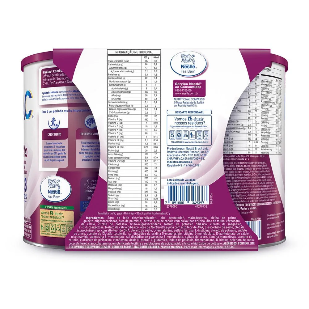 Formula Infantil Nanlac Comfor 800g 2 Unidades Ganhe 20% Na Segunda Unidade