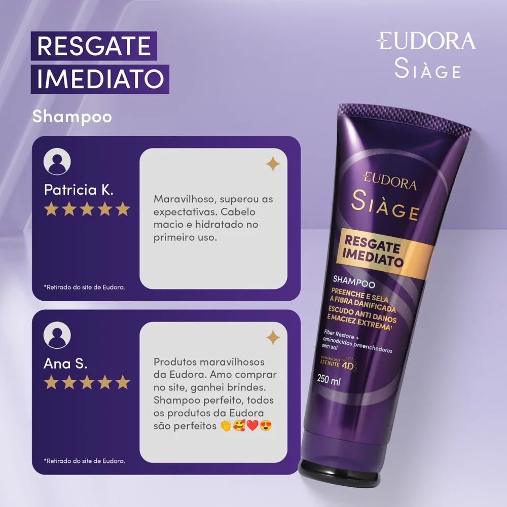 Shampoo Eudora Siàge Resgate Imediato 250ml