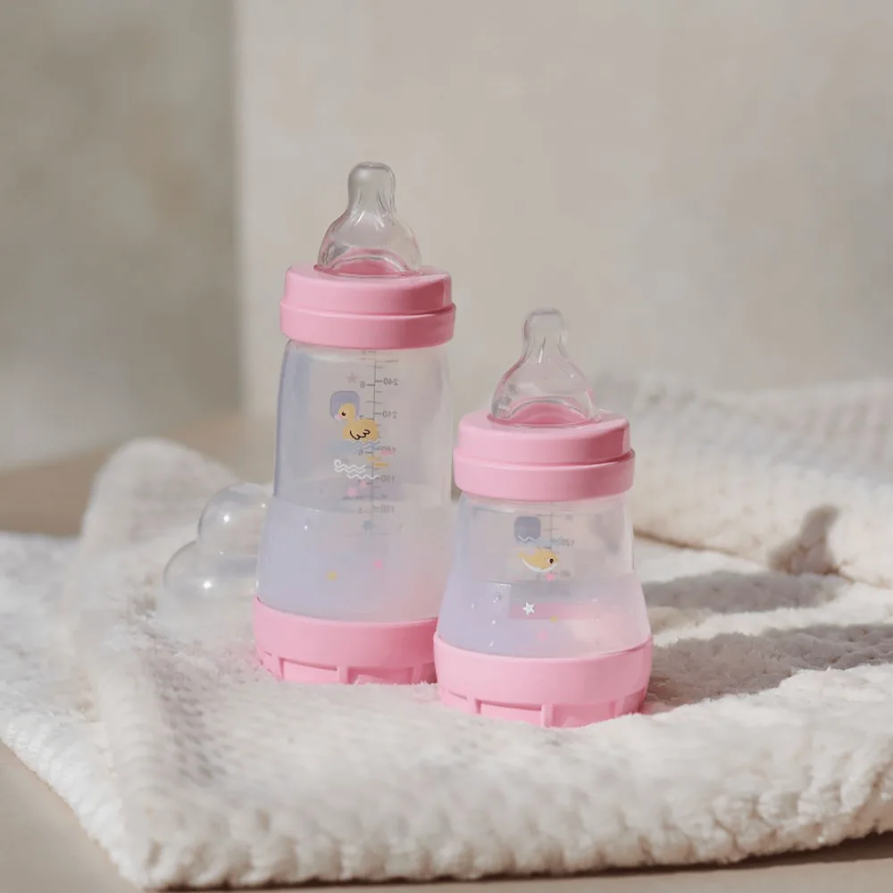 Kit Mamadeiras MAM Easy Start Rosa 130ml e 260ml 2 Unidades