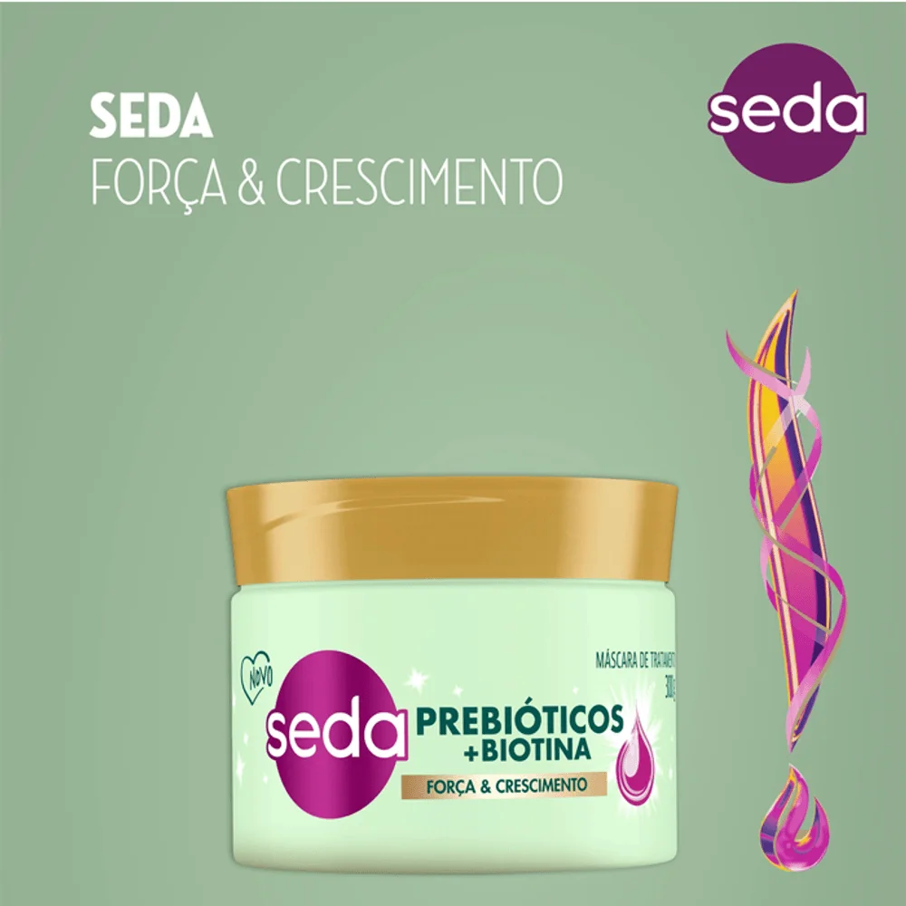 Máscara Capilar Seda Força & Crescimento Prebióticos e Biotina 300g