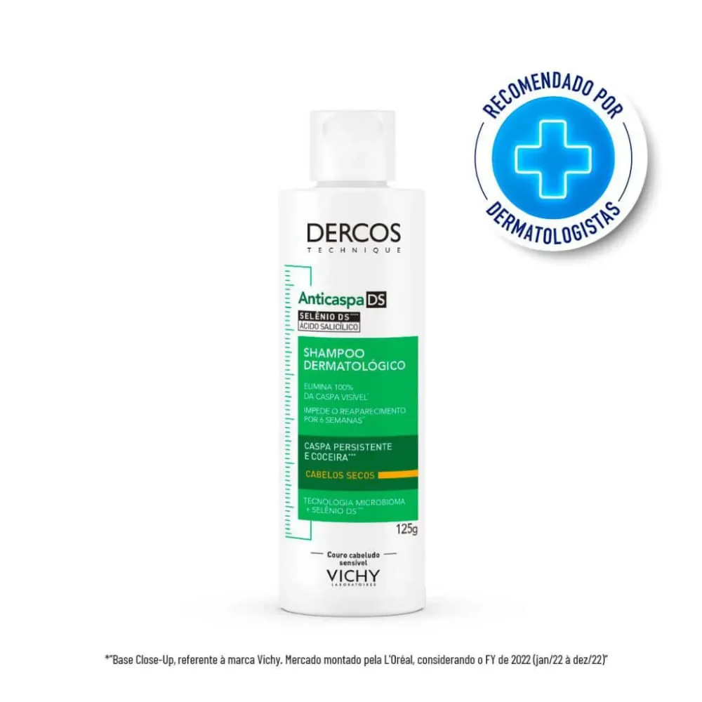 Shampoo Anticaspa Vichy Dercos Dermatológico Cabelos Secos 125ml