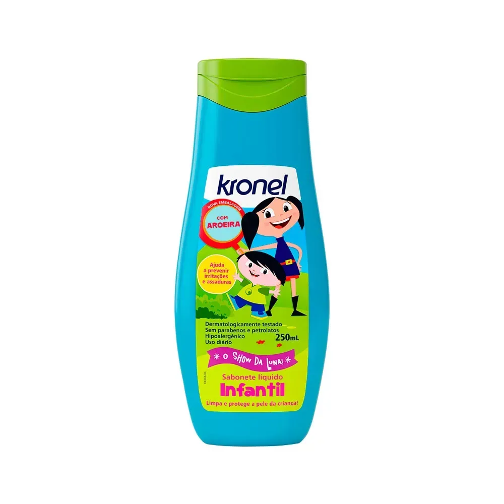 Sabonete Líquido Infantil Kronel Higiene Íntima Aroeira e Aveia pH Equilibrado 250ml