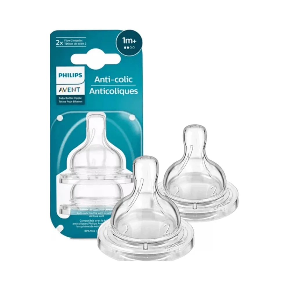 Bico para Mamadeira Philips Avent Classic +6 meses Anti Cólica Fluxo Rápido Silicone Tamanho 4 2 Unidades
