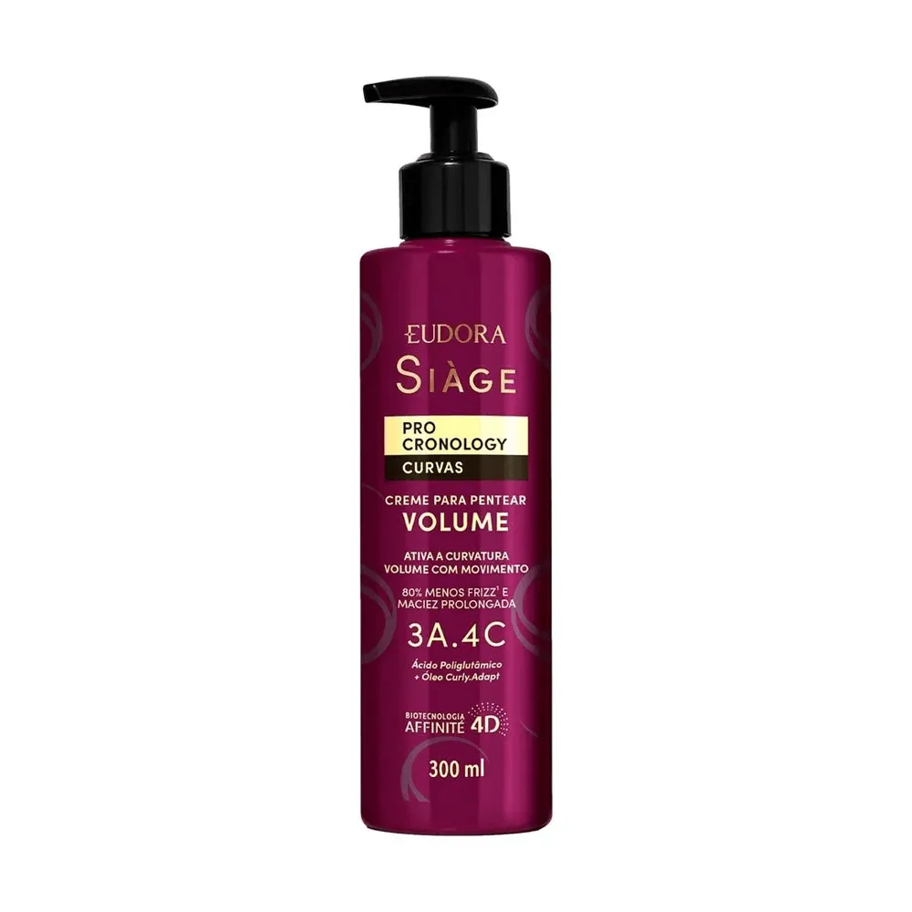 Creme Para Pentear Eudora Siàge Pro Cronology Curvas Volume 300ml