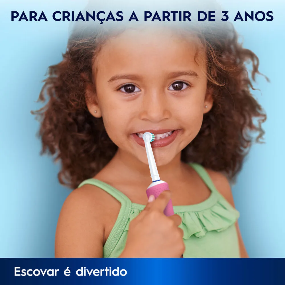 Escova Dental Elétrica Infantil Oral-B Vitality Kids Disney Princesas Cerdas Extra Macias +3 anos 1 Unidade Bivolt