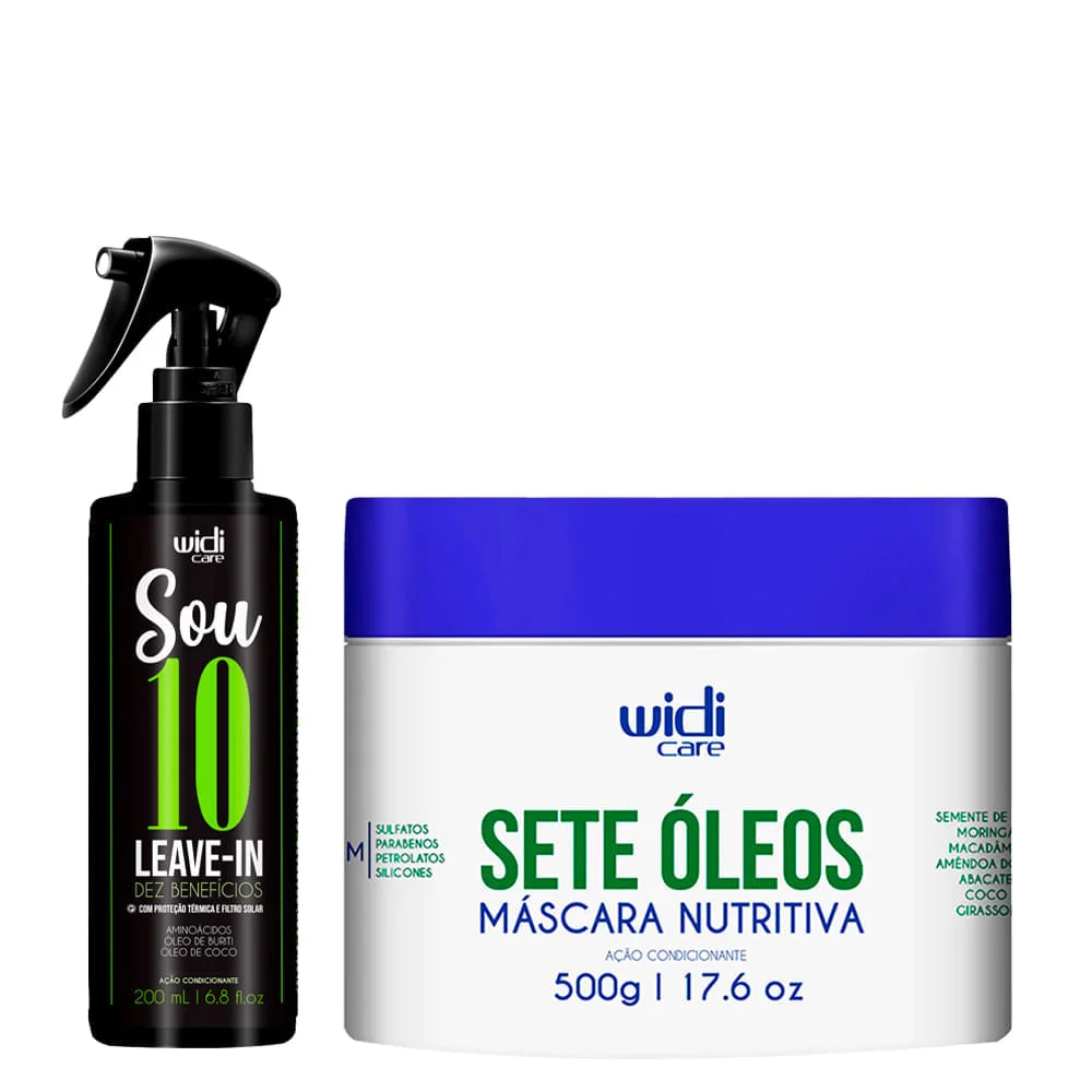 Widi Care - Kit Sete Óleos + Sou 10 - Máscara 500g + Leave-In 200ml