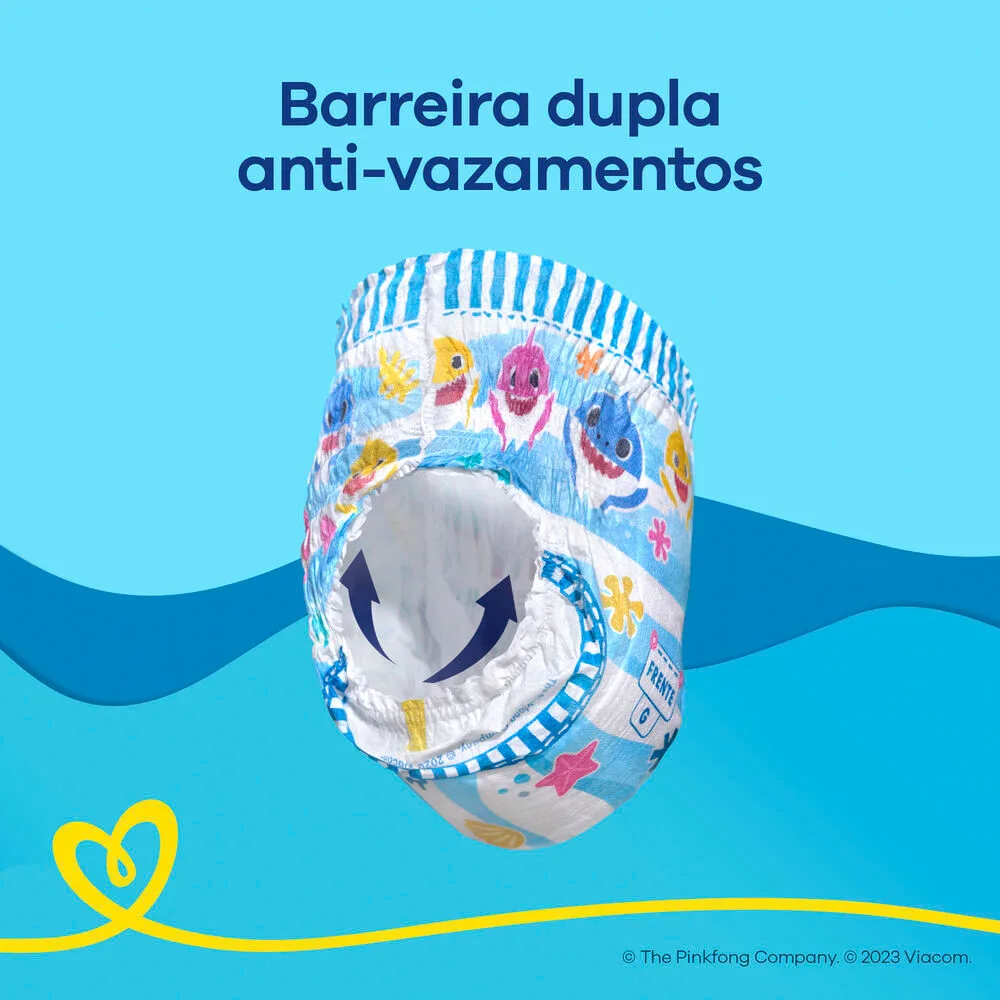 Fralda Pampers Splashers Baby Shark M/G 11 Unidades