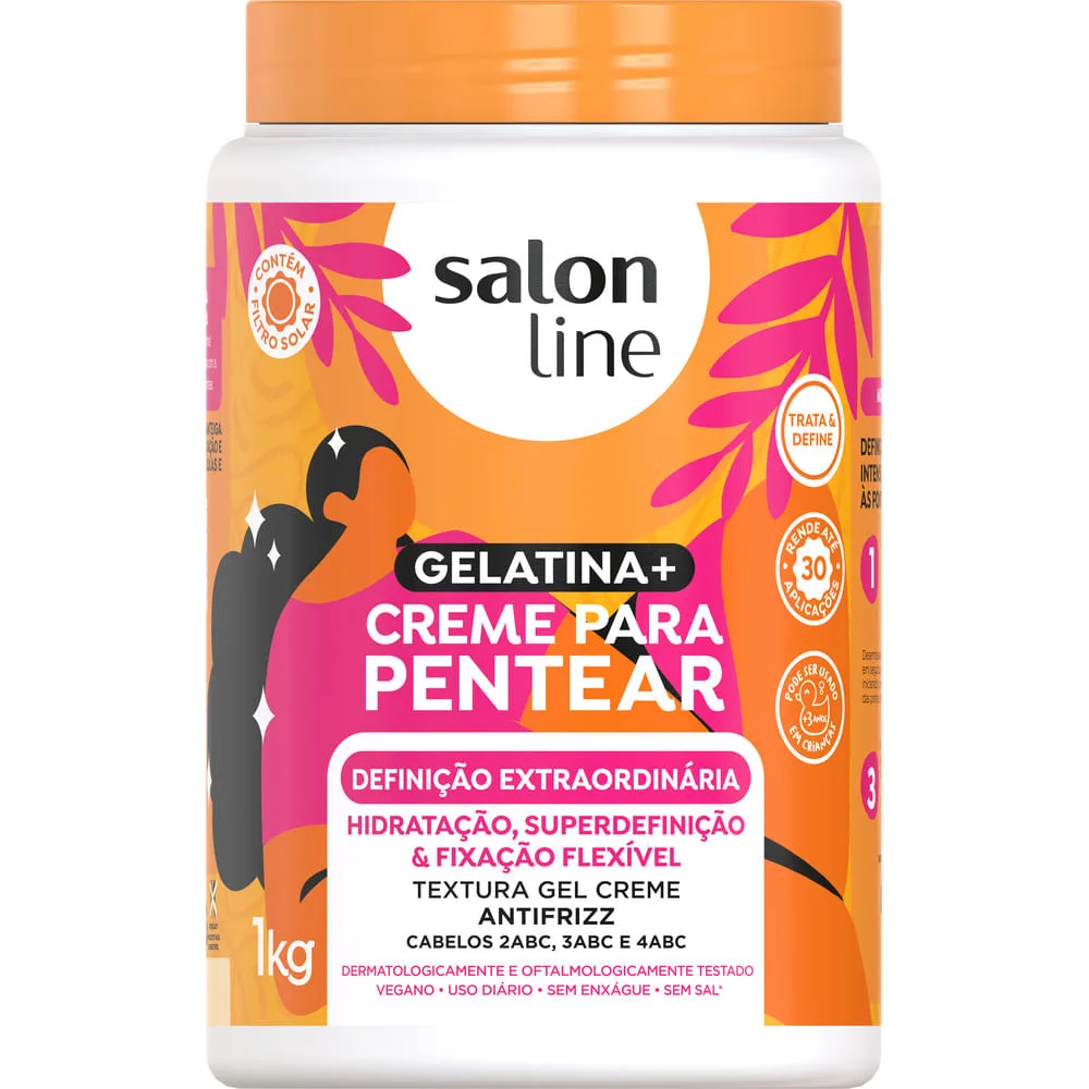 Creme Antifrizz Solon Line Condicionador Gelatina + Definicao Extraordinaria 1kg