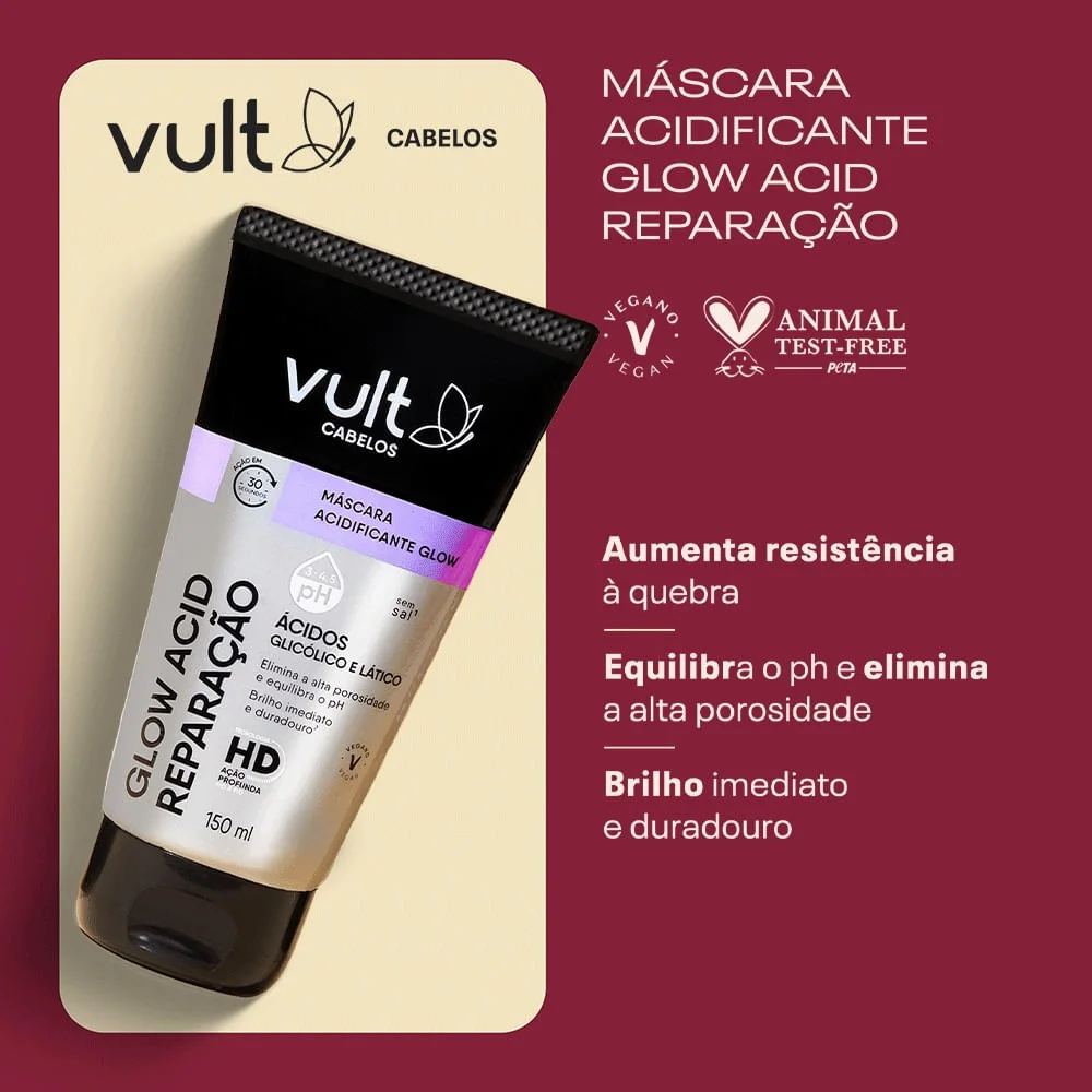 Máscara Acidificante Vult Glow Acid Reparação 150ml