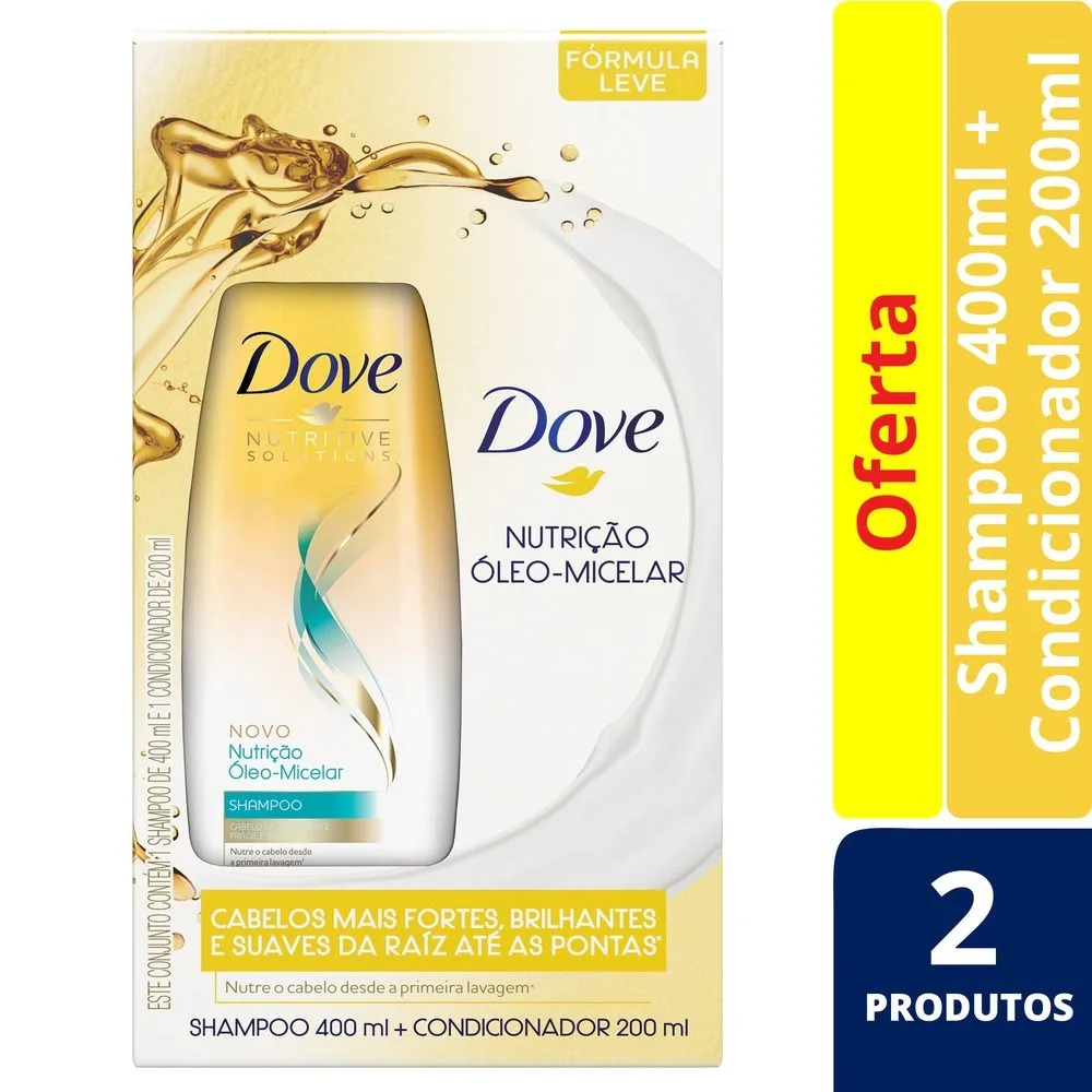 Shampoo Dove Oleo Micelar 400ml+condicionador Dove Oleo Micelar 200ml