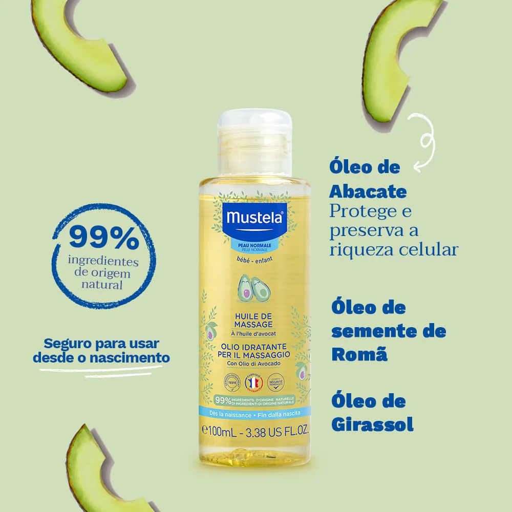 Óleo de Massagem Mustela Infantil Hidratante Calmante 100ml