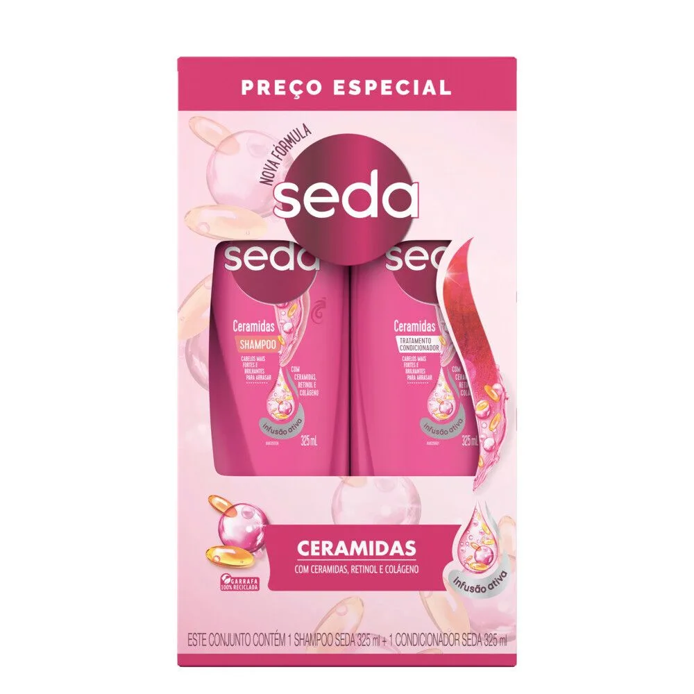 Kit Shampoo Seda Ceramidas 325ml 1 Unidade + Condicionador Seda Ceramidas 325ml 1 Unidade