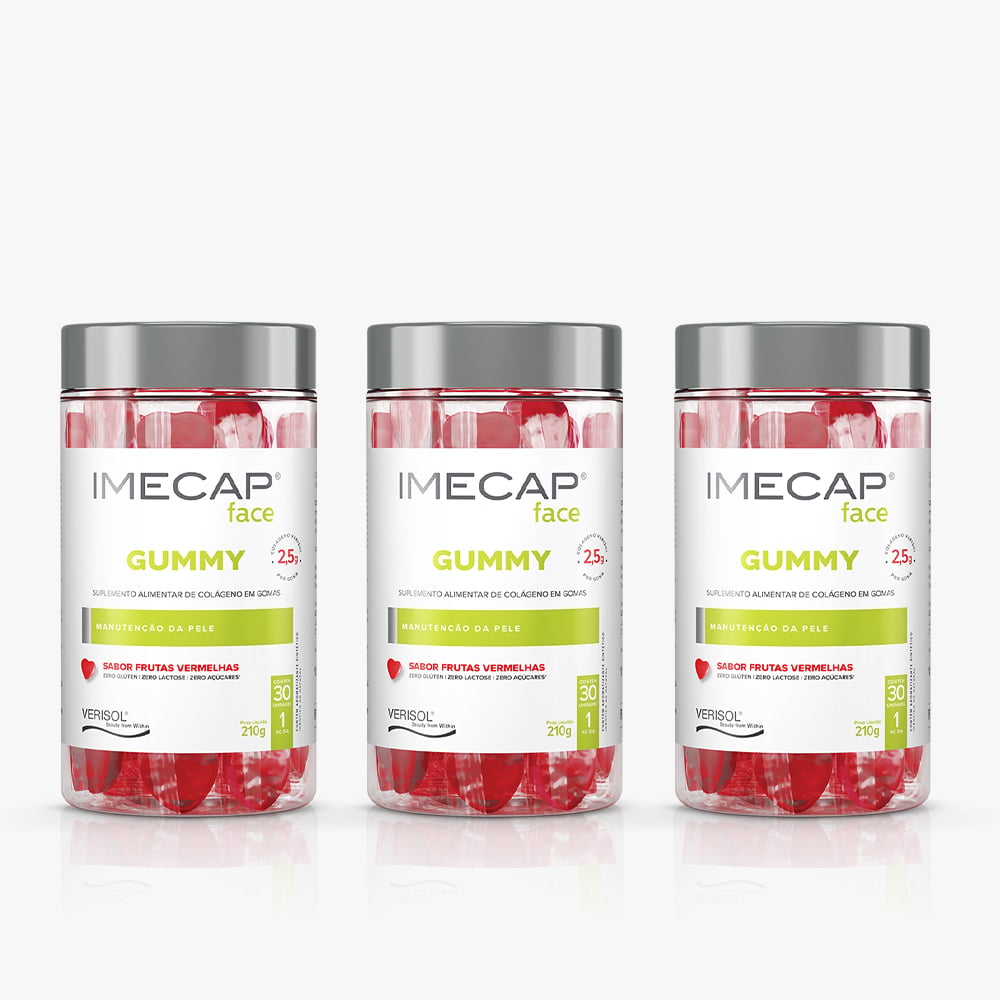 Kit Imecap Face Gummy de Colágeno 3 Unidades