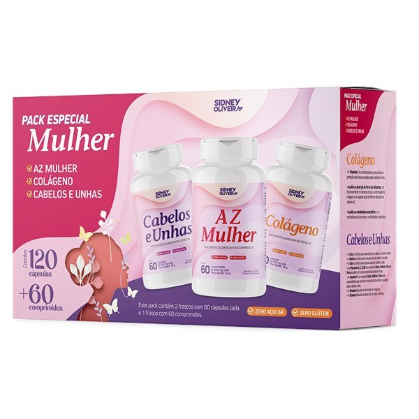 Kit Mulher — A-Z Mulher + Cabelo & Unha + Colágeno Verisol