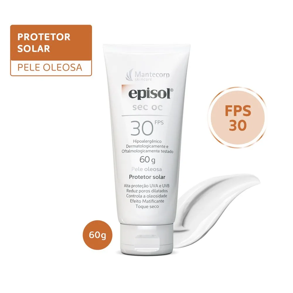 Protetor Solar Facial Episol Sec OC FPS30 60g