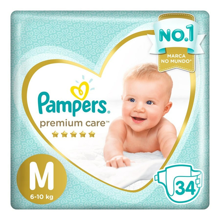 Fralda Pampers Premium Care M - 34 Unidades