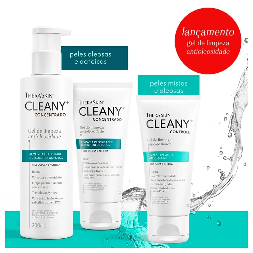 Gel de Limpeza Facial Theraskin Cleany Controle Antioleosidade 150ml