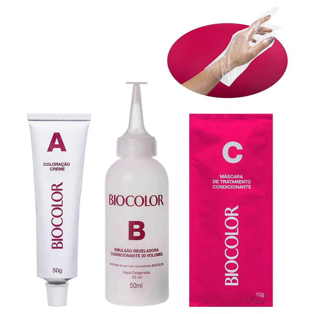 Tinta de Cabelo Biocolor Mini Kit Louro Claro Radiante 8.0