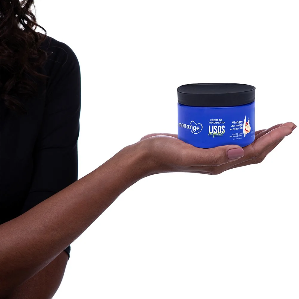 Creme de Tratamento Capilar Monange Lisos Te Quero Vinagre de Maçã e Alecrim 300g