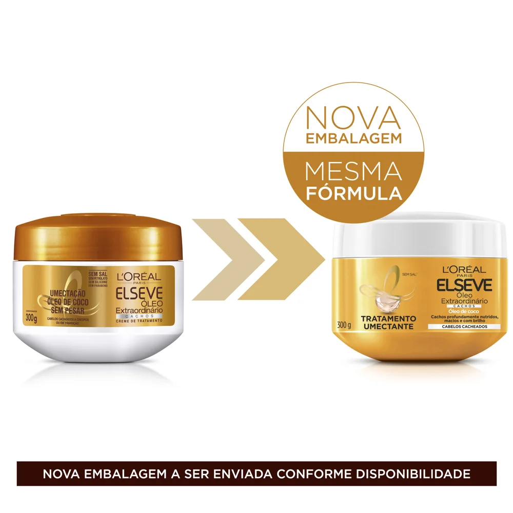 Creme de Tratamento Capilar Elseve Óleo Extraordinário Cachos Umectação 300ml