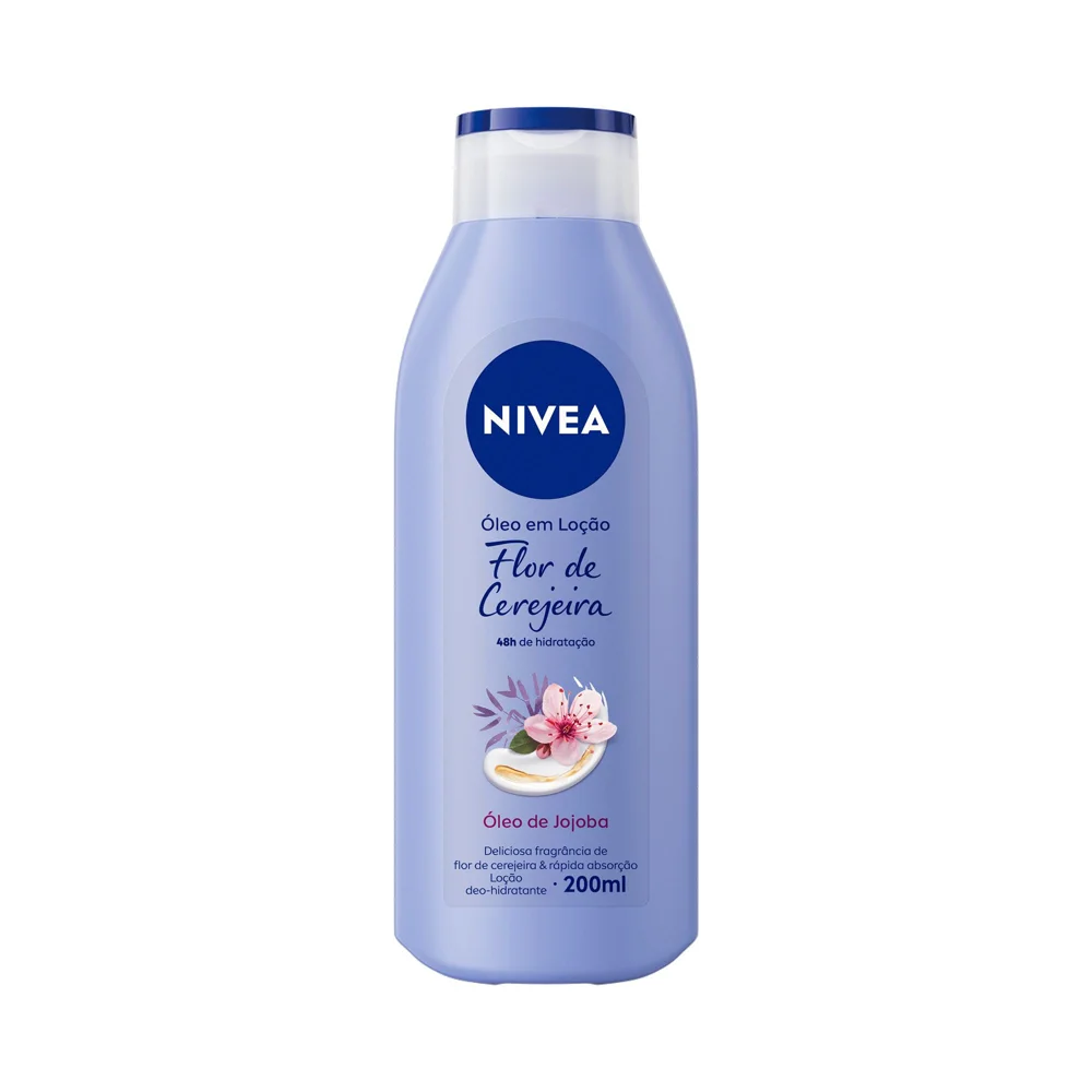 Loção Corporal Nivea Óleos Essenciais Flor de Cerejeira e Óleo de Jojoba 200ml