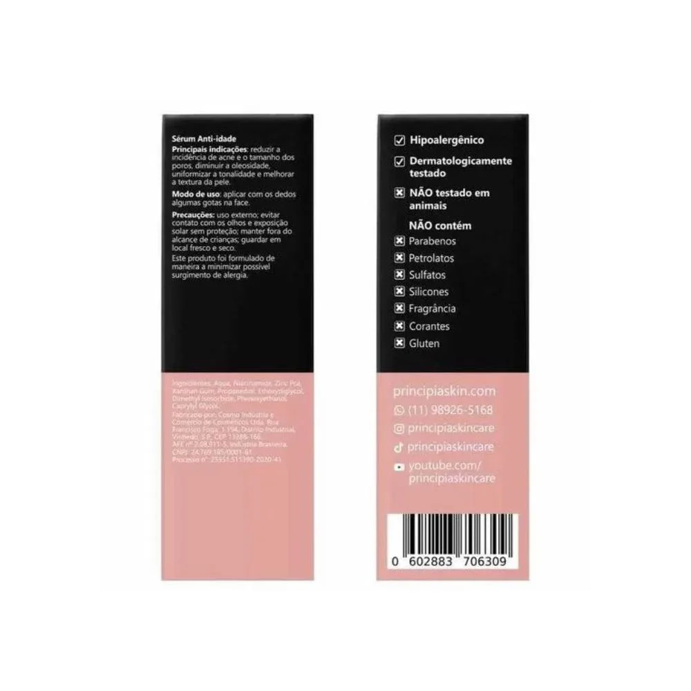 Sérum Principia NC-10 com 10% Niacinamida e 1% Zinco 30ml