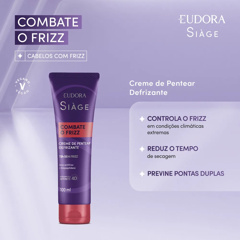 Creme de Pentear Eudora Siàge Combate o Frizz 100ml