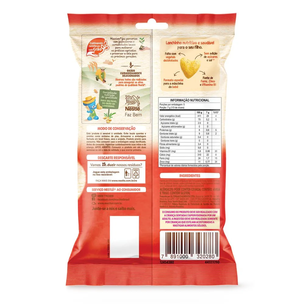 Snack Infantil Mucilon Meu Primeiro Lanchinho Sabor Tomate 35g