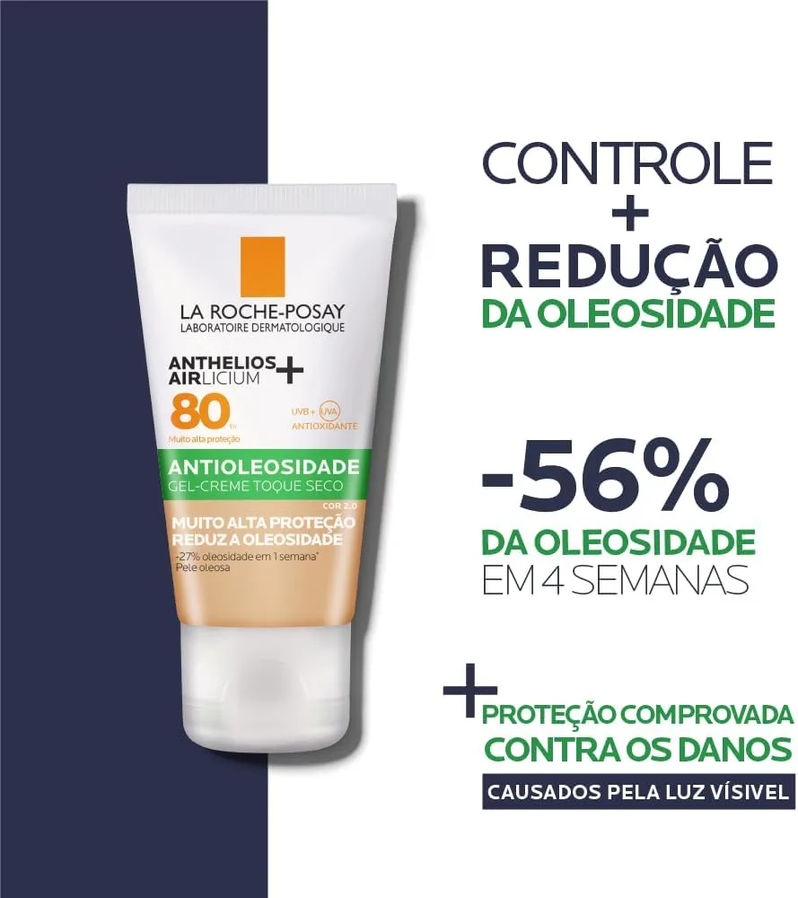 Protetor Solar Facial La Roche-Posay Anthelios Airlicium+ FPS80 Cor 2.0 40g