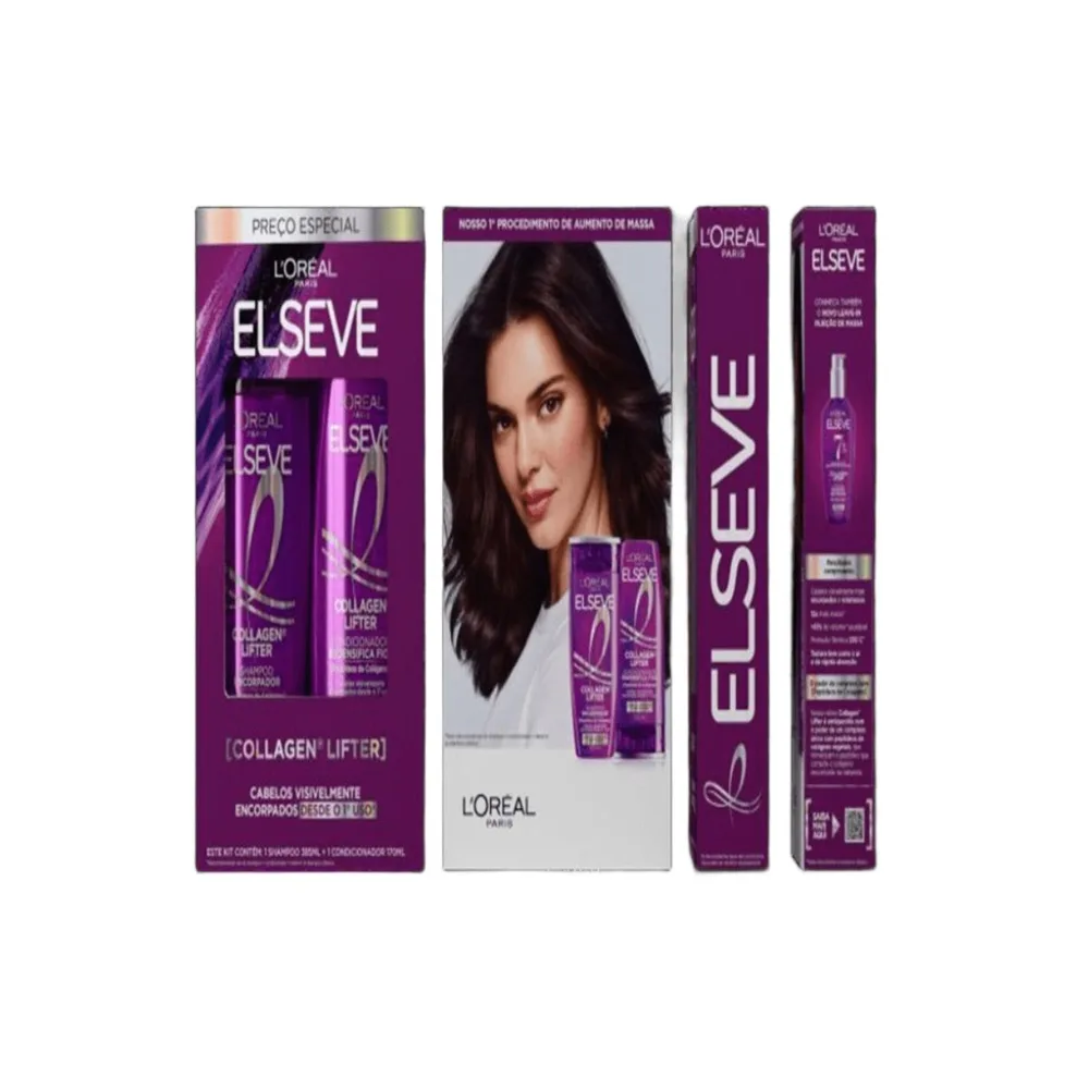 Kit Elseve Shampoo 385ml + Condicionador Collagen Lifter 170ml