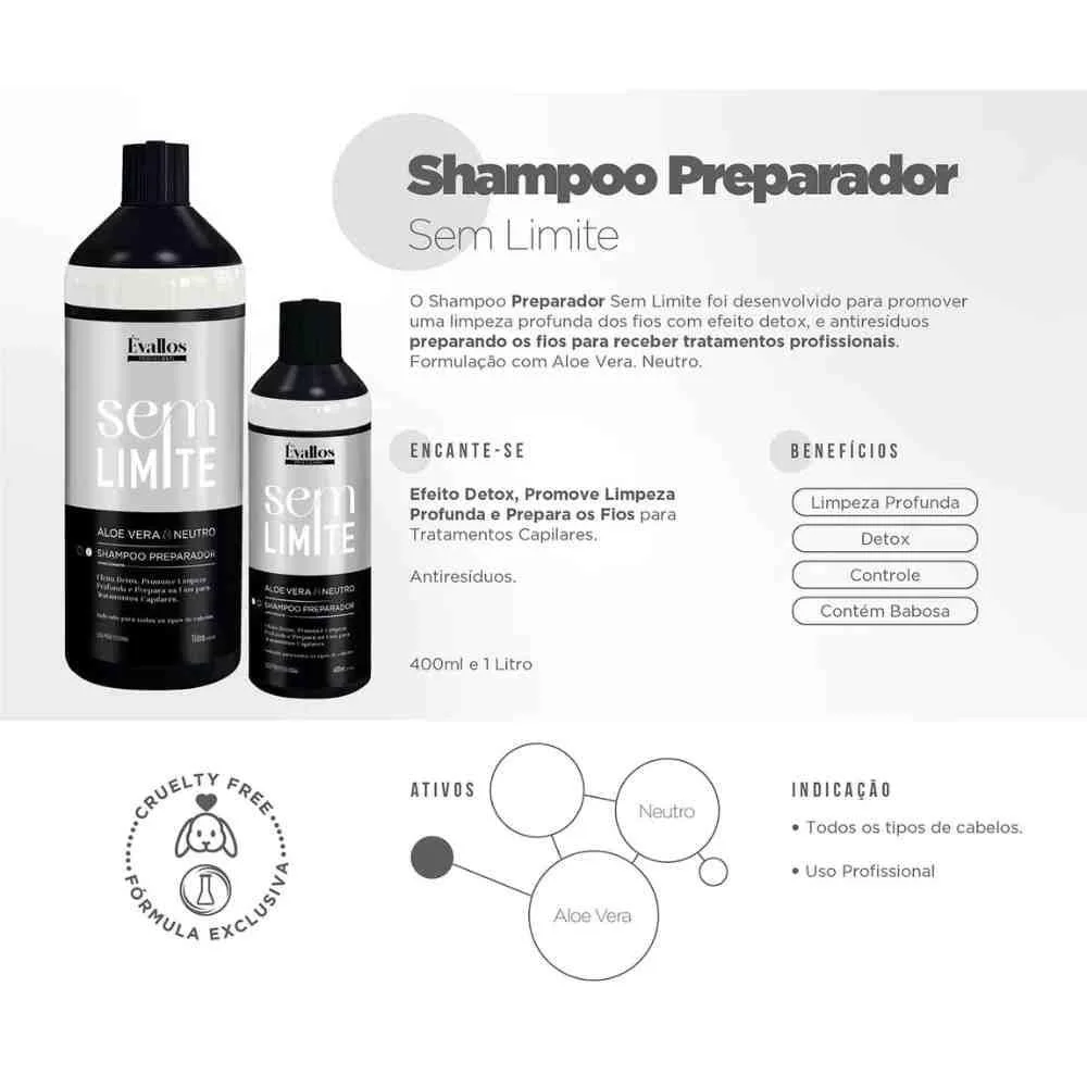 Évallos Profissional - Kit Shampoo Antirresíduo Detox + Máscara Progressiva 2x1000ml