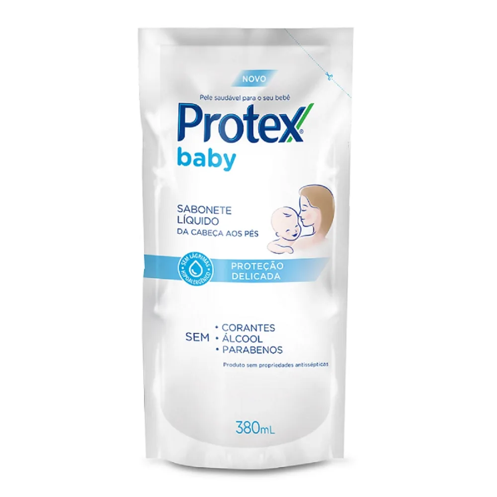 Sabonete Líquido Infantil Protex Baby Delicate Care Proteção Delicada da Cabeça aos Pés Refil 380ml