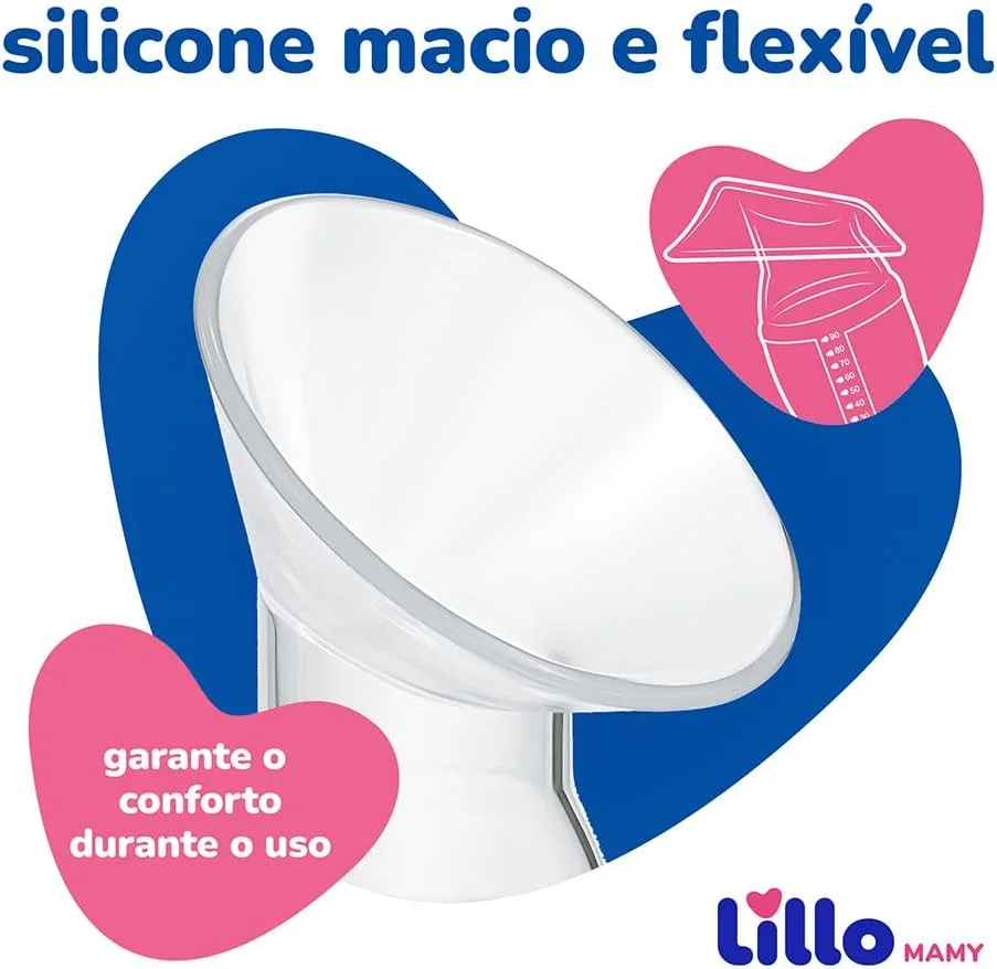 Bomba de Tirar Leite Lillo Mamy Manual Tampa Protetora Silicone 90ml 1 Unidades