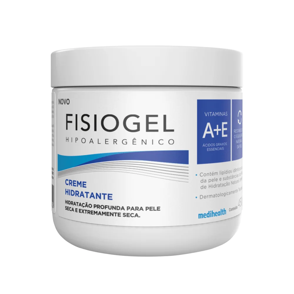 Creme Corporal Fisiogel Hidratante Hipoalergênico Peles Secas e Extra Secas 450g