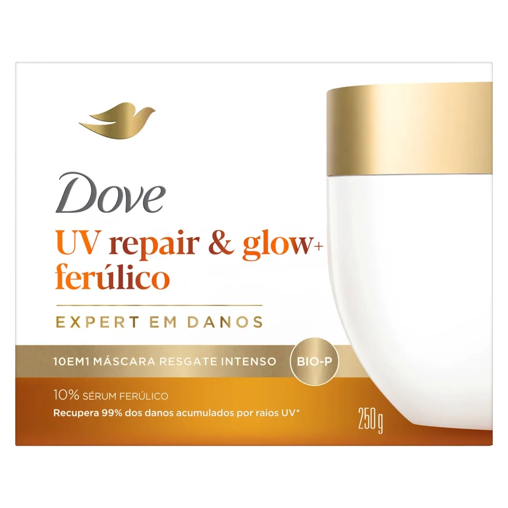 Máscara De Resgate Intenso Dove 10 Em 1 10% Sérum Ferúlico Uv Repair Glow + Ferúlico 250g
