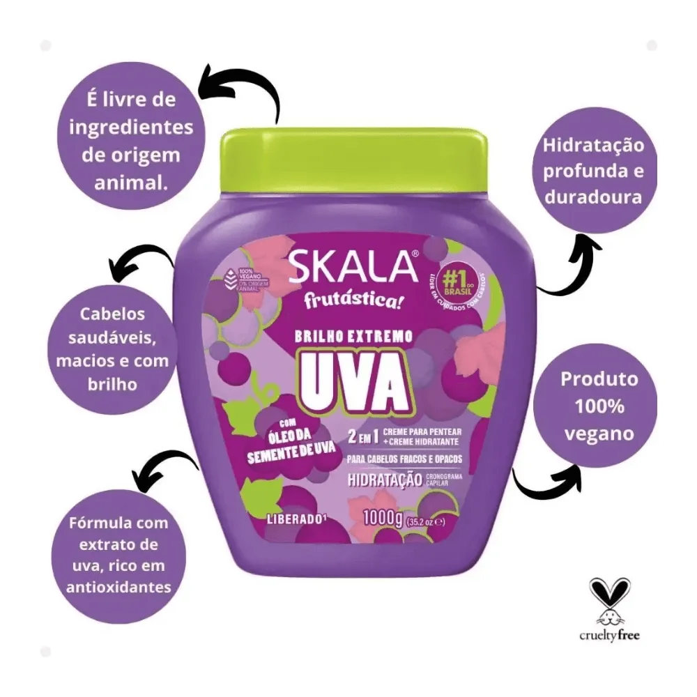 Creme de Tratamento Capilar Skala Frutástica Uva 2 em 1 1Kg