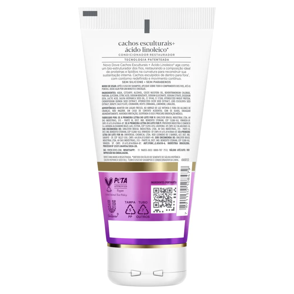 Condicionador Dove Cachos Esculturais + Ácido Linoleico 150ml