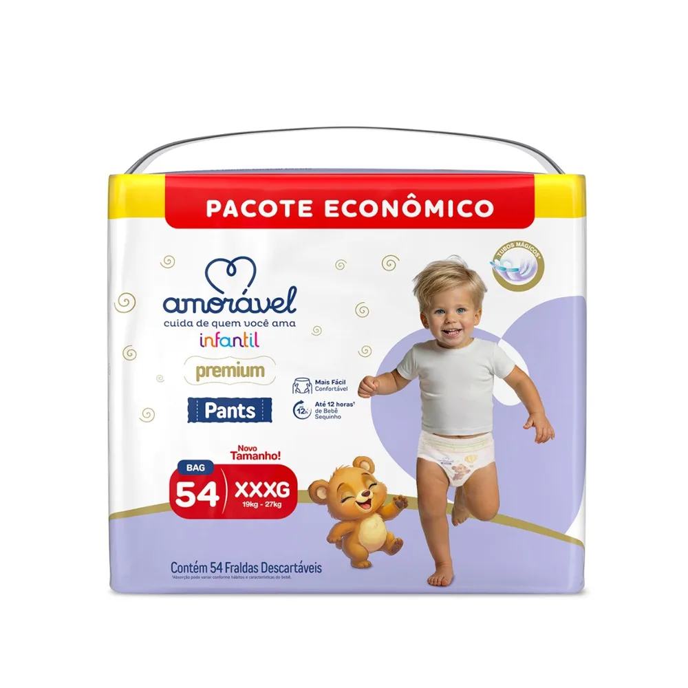 Fralda Amorável Pants Ultrabag Xxxg 54 Unidades
