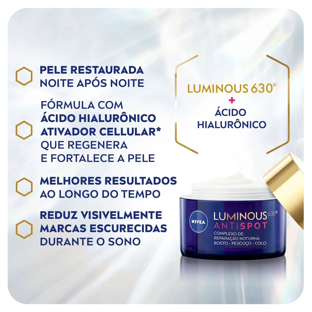 Creme Facial Nivea Luminous 630 Complexo de Reparação Noturna 50ml